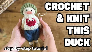HOW to CROCHET & KNIT the CUTEST AMIGURUMI DUCK: Step-by-Step Tutorial