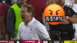 Nick Saban Getting Angry Compilation 😡🤬