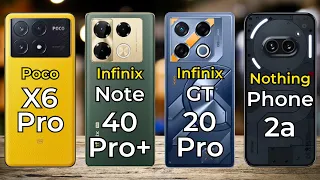 Poco X6 Pro Vs Infinix Note 40 Pro+ Vs Infinix GT 20 Pro Vs Nothing Phone 2a