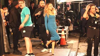 Sarah Jessica Parker Spotted Behind The Scenes Wearing Evening Wear At The "And Just Like That" Set