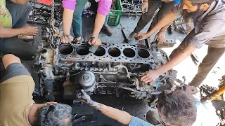 JCB Engine Restoration in 500$, How to Rebuild Destroyed Engine with Basic Tools, JCB ENGINE REPAIR