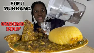 Asmr Eating fufu and Ogbono soup mukbang | fish, fish bone, fish head, African eating fufu challenge