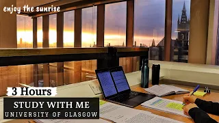3 HOUR STUDY WITH ME at the LIBRARY | University of Glasgow |Background noise, real-time, no music
