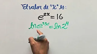 Logaritmo natural: ecuación exponencial con número de Euler