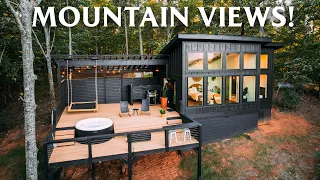 Luxurious Tiny House Cabin with Mountain Views! // Airbnb Cabin Tour!