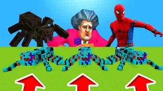 Minecraft PE : DO NOT CHOOSE THE WRONG CAVE SPIDER! (Scary Teacher, Spiderman & Mutant Spider)