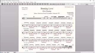 Drum Score World - Elvis Presley - Burning Love (sample)