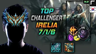 Irelia Top Build Blade of The Ruined King Conqueror - LOL KR Challenger Patch 14.9