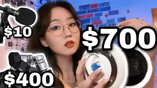 $10 vs $700 ASMR Mic? 🤔💥which one is the best? [PoP voice, Zoom H6, 3DIO]