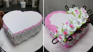 Heart Shape Anniversary Cake Design |Anniversary Cake |Anniversary Heart Shape Cake Pink Colour
