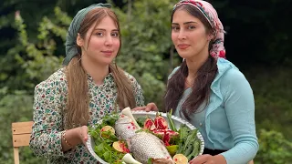 Cooking stuffed white fish in salt with coco and ashbil vegetables!