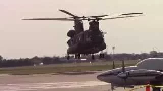 US Army Boeing CH-47 Chinook departing, Westheimer Aiport, Norman, Oklahoma