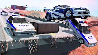 Отобрал Бэху у РЕЙЗОРА, а КРОСС тут как тут! ПОЛЁТ ЧЕРЕЗ МОСТ! BeamNG Drive