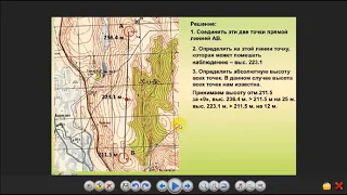 Топография.  Определение взаимной видимости точек на карте. Контрольно проверочные занятия. КПЗ.