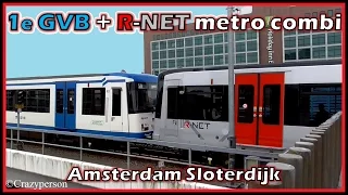 1e GVB metro combi (R-NET) Sloterdijk Amsterdam naar Gein!!