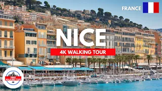 Nice, France Walking Tour 4K/60FPS | Beach, Promenade, Panoramic View Point and the Old Town!