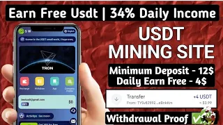 New Usdt investment Site | live withdraw proof $ 4 | New Usdt Earning Site | Usdt investment Site