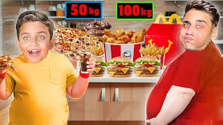 تحدي زيادة الوزن🍔🍟(جهاد VS أحمد)..صرنا 100 كيلو😭