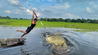 Best Boat Fishing Video 2021➡️Best Bamboo Crossbow Fishing Technique🖤Big Fish Catching From Boat