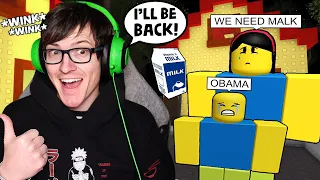 My roblox family needs milk but "I'll be back" wink wink