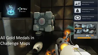 Portal with RTX Gold medals on challenges reaching 100% achievements with commentary