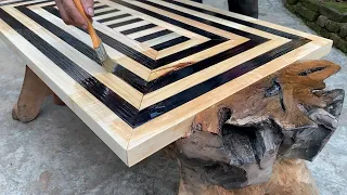 Ingenious And Creative Wood Recycling Projects From Tree Stump // Build A Table Unique And Classic