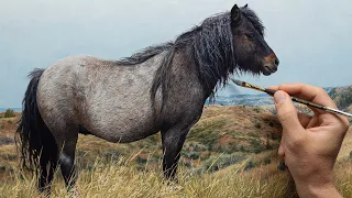 Horse Painting Time-Lapse | One layer, Wet in Wet