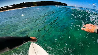 Surfing Crystal Clear Waves in Sydney! BACKHAND TURNS, FLOATERS & CUTBACKS POV Surf [raw edit]