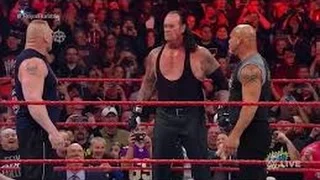 WWe Raw- 1/23/17. The undertaker, Brock Lesnar and Goldberg.