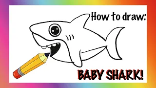 🦈How To Draw Baby Shark!🦈 | How To Draw | Art Videos For Kids