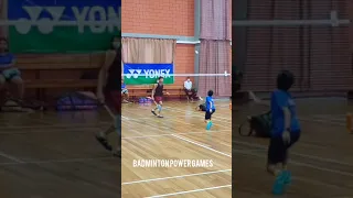 U13 badminton players trick shot😱🔥🏸 #shorts
