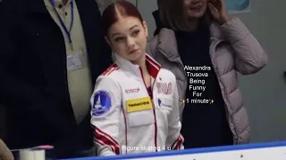 Alexandra trusova being funny for 1 minute straight!! Figure skating 4 u