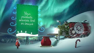 Animated Christmas Card Template - Santa's Northern Lights