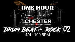 ONE HOUR - Drum Beat ROCK 02 || 100 BPM