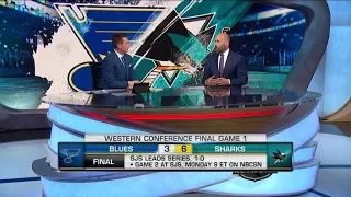 NHL Tonight: WCF Game 1 reaction: Coyle, Rupp break down Sharks` Game 1 win vs Blues  May 11,  2019