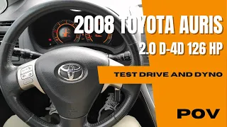 Toyota Auris 2008 (2.0 D-4D 126hp) | 4K POV Test Drive  | Dyno | Weighing | Acceleration
