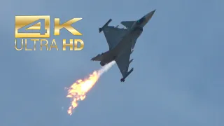 (4K) Fuel dump and Burn in mid air Saab JAS 39C Gripen Hungarian Air Force RIAT 2022 RAF Fairford