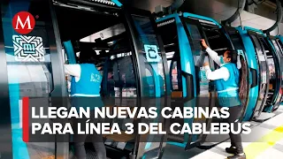 Primeras cabinas de la nueva Línea 3 del Cablebús llegan a CdMx