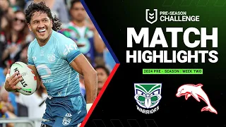 NRL Pre-season 2024 | Warriors v Dolphins | Match Highlights