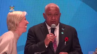 Fijian Prime Minister Frank Bainimarama at the Bonn Zone reception