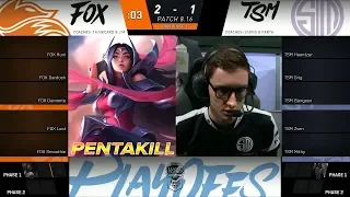 FOX vs TSM Game 4 - 2018 NA LCS Summer QuarterFinals - Echo Fox vs Team SoloMid