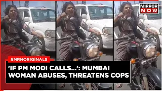 Viral Video | Woman Biker Booked After Abusing, Threatening Cops In Mumbai | English News