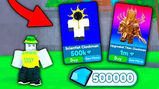 🔥I SPENT 1M GEMS😱GOT 2 NEW UNITS: TITAN CLOCKMAN AND SCIENTIST CLOCKMAN |Roblox Toilet Tower Defense