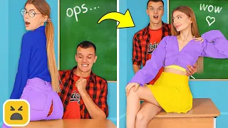 OUTFIT HACKS TO BECOME POPULAR! Girls DIY Clothes Transformation Ideas by Mr Degree