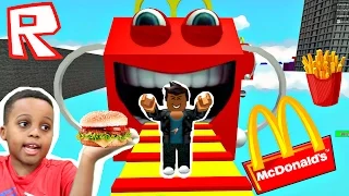 RACING WITH MY FAN! - Let's Play Roblox Escape McDonald's Obby! - Playonyx