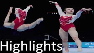 Zhou Yaqin China Highlights Floor FX Podium Training 2023 World Championships Antwerp Slow Motion