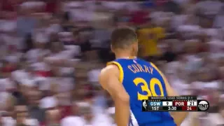 Steph Curry First Bucket Back From Knee Injury NBA Playoffs Game 4 Warriors vs Blazers