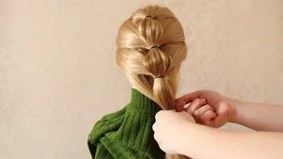 Beautiful hairstyle with elastic bands for every day
