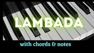 Kaoma Lambada || keyboard lesson || with chords & notes ||