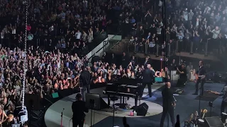 Jim Breuer and Billy Joel perform "You Shook Me All Night Long" at MSG